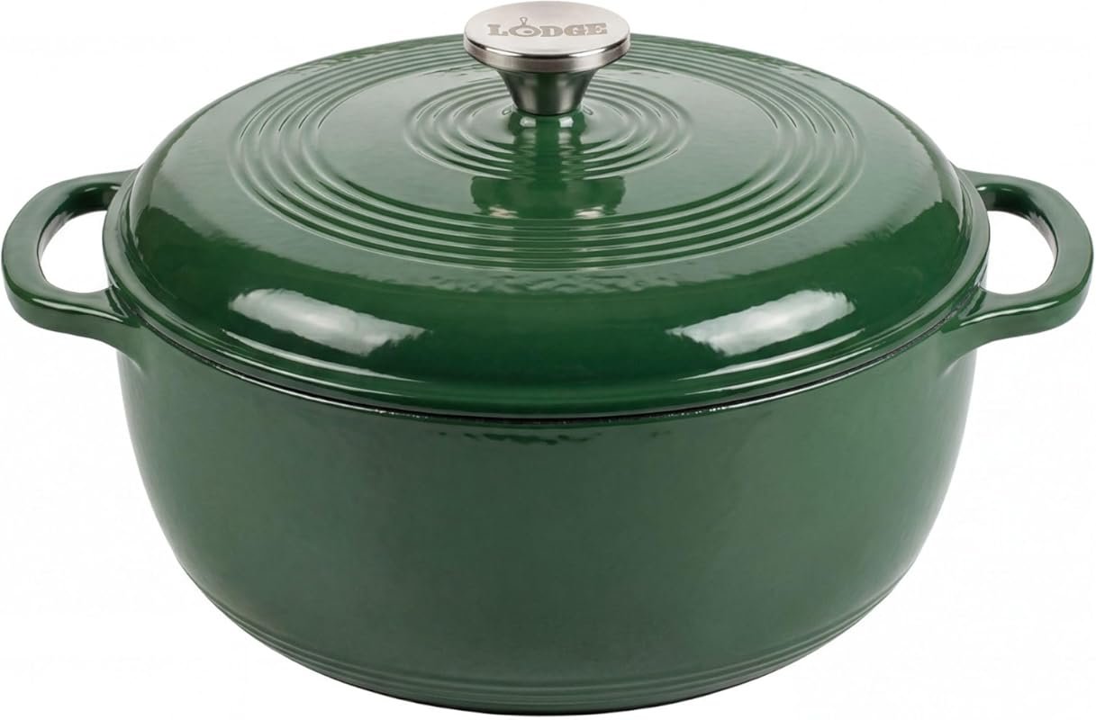 Lodge Essential 6QT Enamel Cast Iron Dutch Oven with Moisture-Sealing 