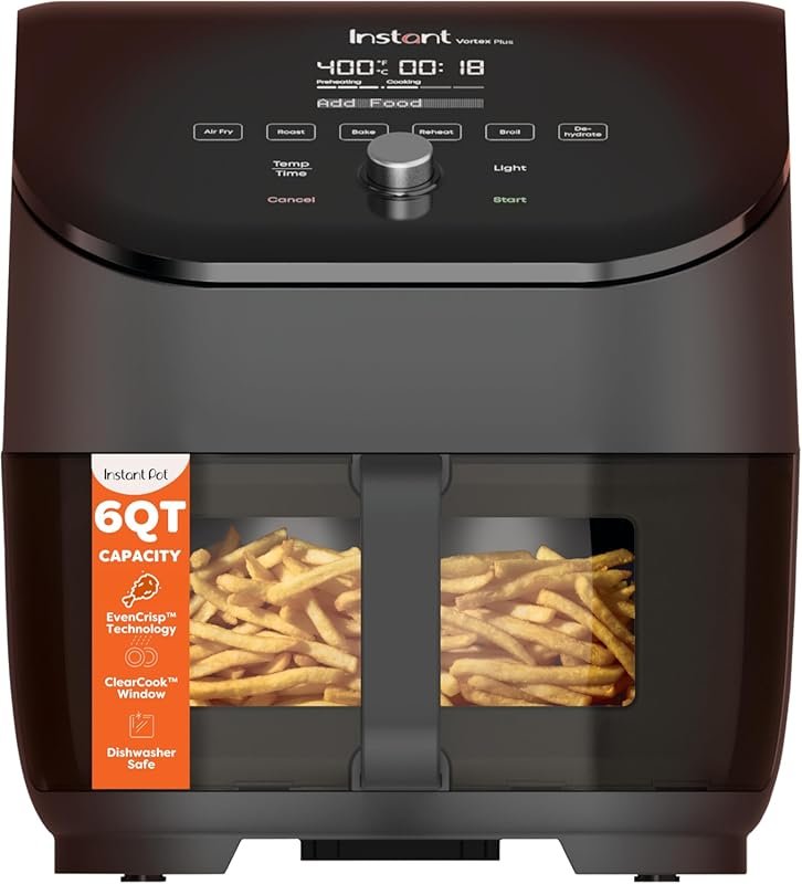 Instant Pot Vortex Plus 6QT ClearCook Air Fryer with Custom Programs &
