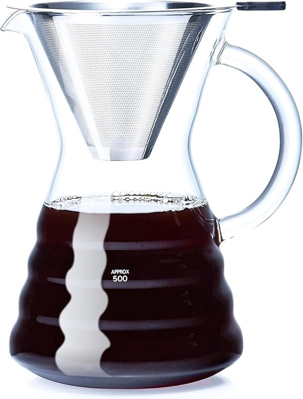 Unbreakable Pour Over Coffee Maker with Permanent Stainless Filter, 27
