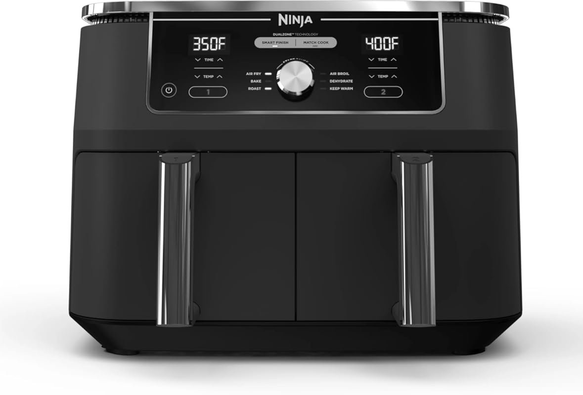 Ninja Foodi 10 Quart DualZone XL Air Fryer with Smart Finish & 2 Baske