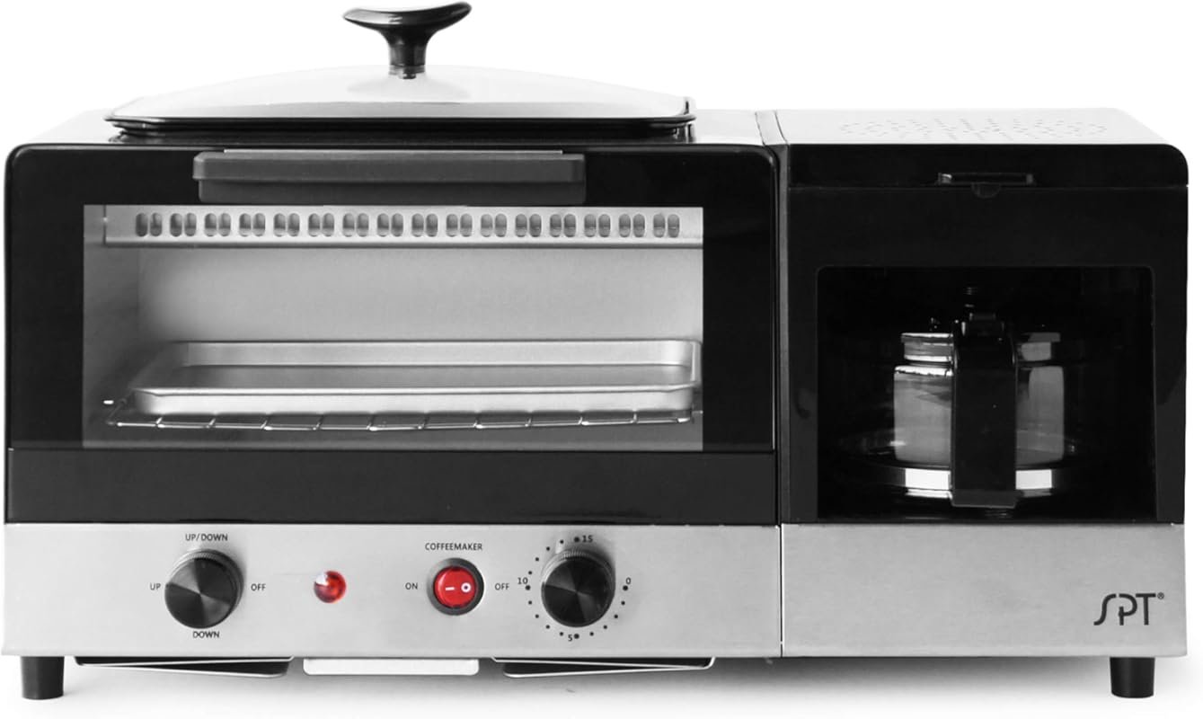 SPT BM-1120BA 3-in-1 Breakfast Maker with Coffee Maker, Griddle & Toas