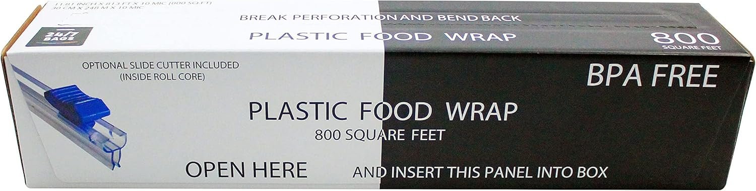 BPA-Free Plastic Food Wrap, 800 SQ. FT., Extra Cling, No Mess, Include