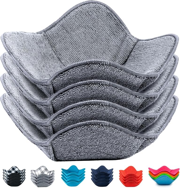 Aticca Microwave Bowl Cozy Holders Set of 4 – Heat Proof Hot Pads for 