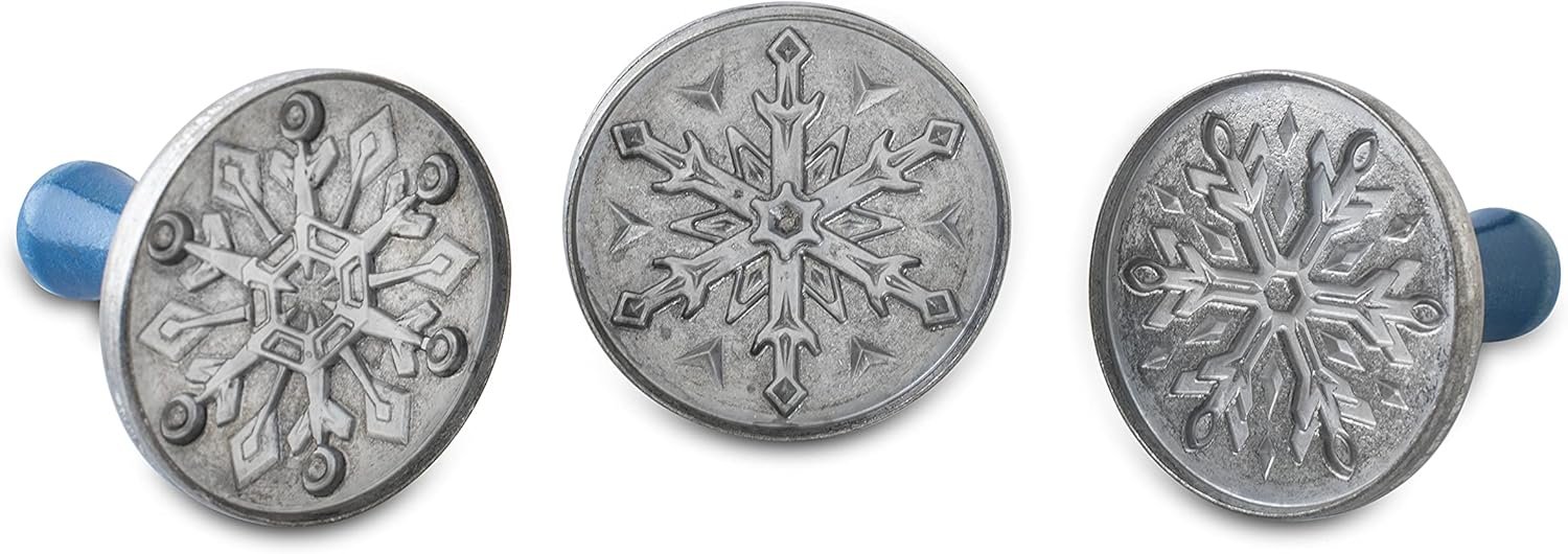 Nordic Ware Snowflake Cookie Stamps Set of 3, Cast Aluminum Made in US