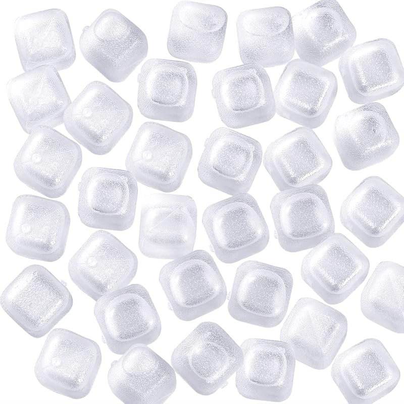 20 Pack BPA-Free Refreezable Plastic Ice Cubes Chill Drinks Without Di