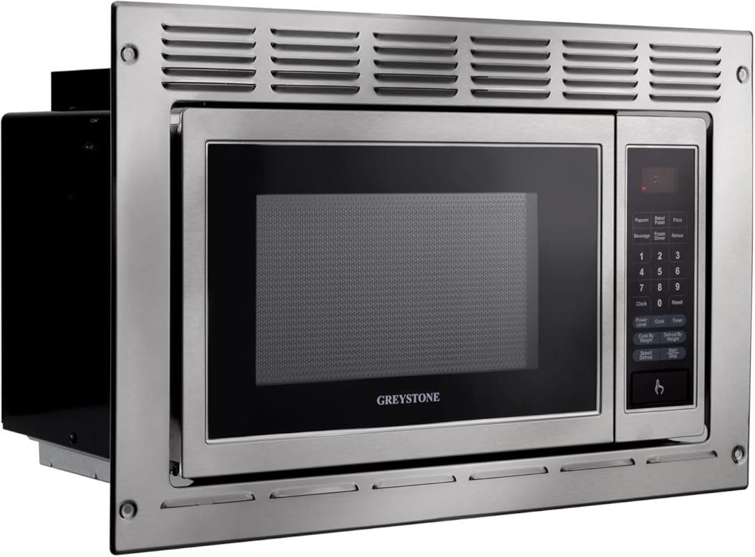 RecPro RV Microwave .9 Cu. Ft. with Trim Kit, 900W, Stainless Steel