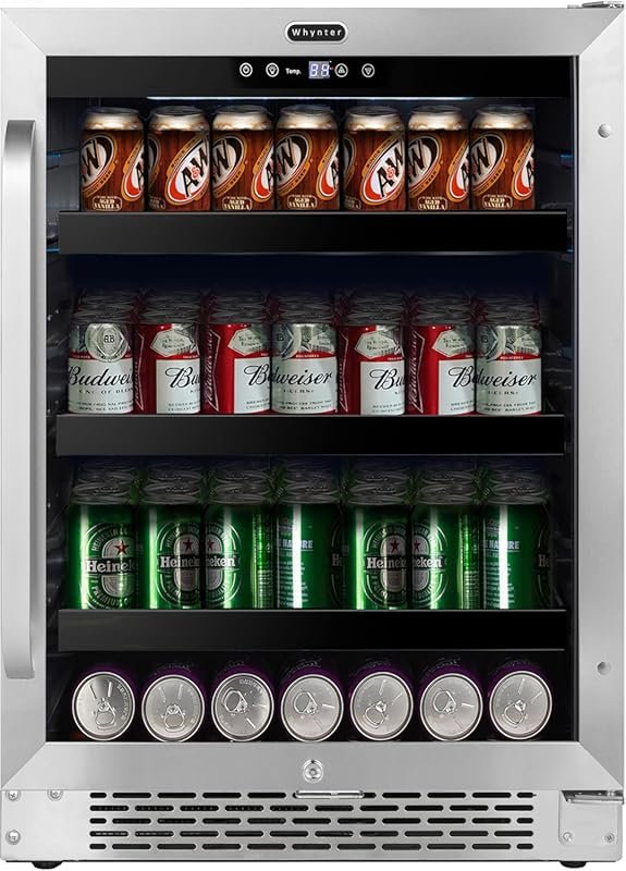 Whynter 182 Can Undercounter Beverage Refrigerator, Reversible Door, D