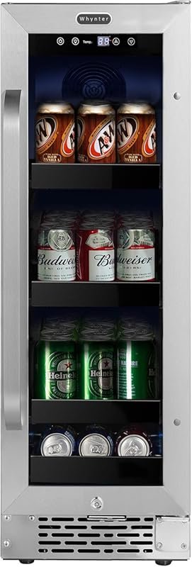 Whynter Built-In Under Counter Beverage Refrigerator, 2.0 Cu.Ft Glass 