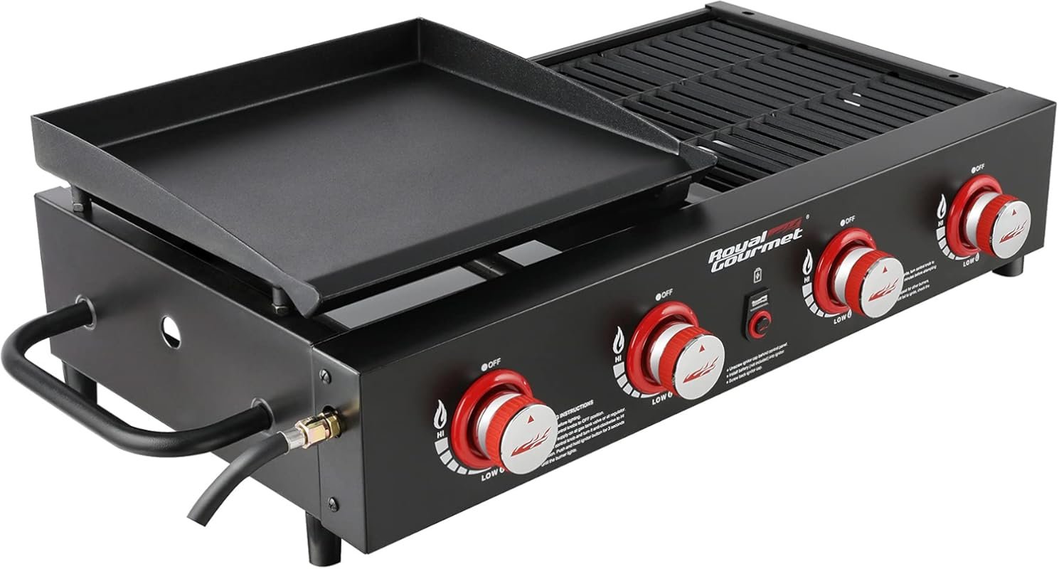 Royal Gourmet Tailgater Grill & Griddle Combo with 40K BTUs for Portab