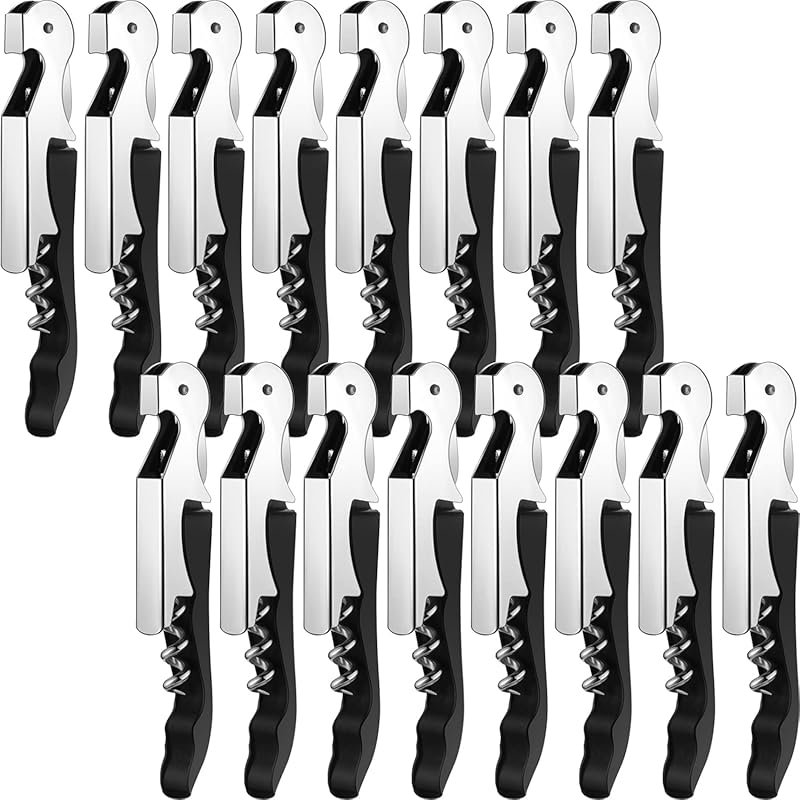 Travel Corkscrew Set for Home, Office, Kitchen & Bar, 16-Piece Black W