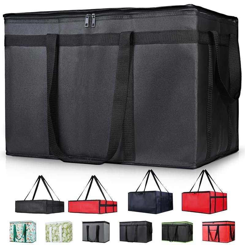 CIVJET XXXL Reusable Insulated Grocery & Food Delivery Tote for Shoppi