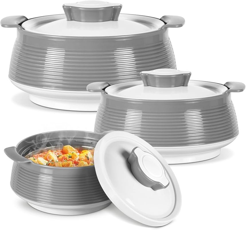 Milton Double-Wall Insulated Hot Pot Set, Stainless Steel, Serves Roti