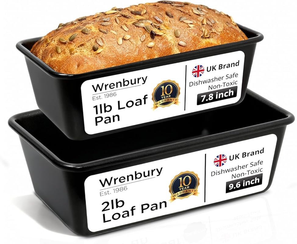 Wrenbury Non Stick Loaf Pan Set, 8x4 & 9.5x5.75 Inch, High Performance