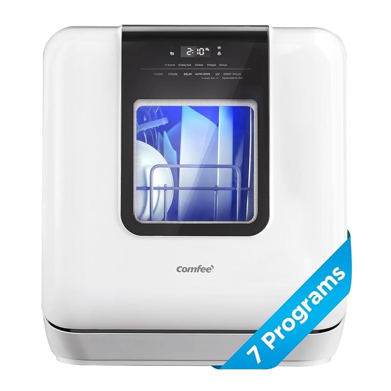 7-Program Dishwasher with UV Hygiene & Auto Door Open