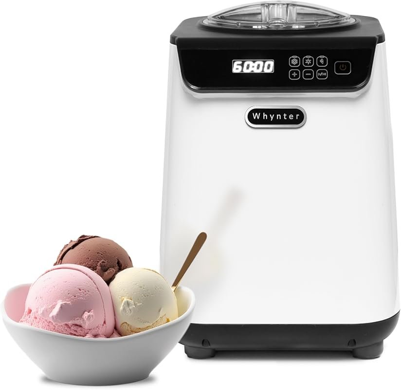 Whynter Automatic Ice Cream Maker 1.28 Qt Built-in Compressor LCD Disp
