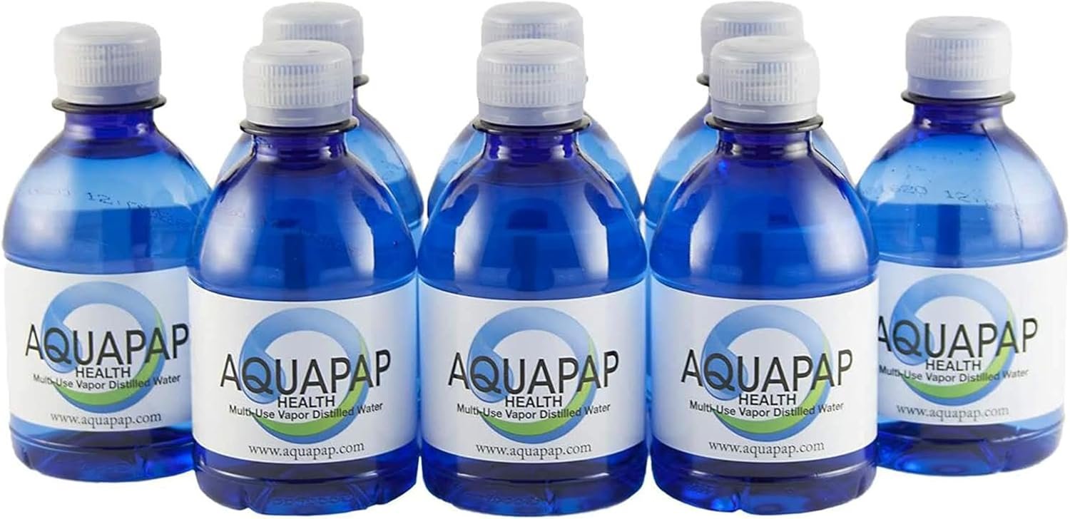 AQUAPAP 8oz Vapor Distilled CPAP Water for ResMed/Respironics Machines