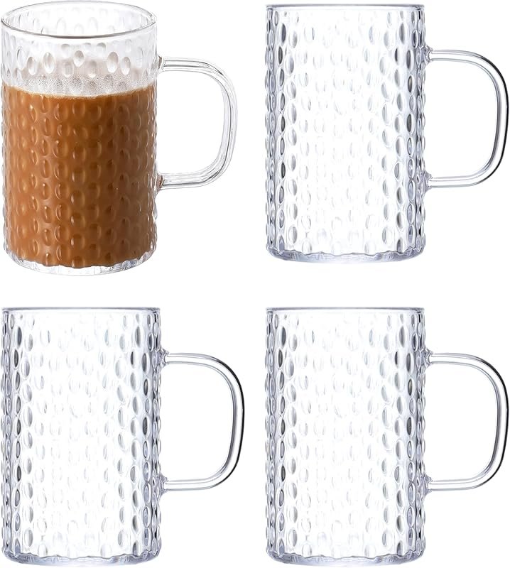 Set of 4 Unbreakable 16 Oz Plastic Coffee Mugs with Handle – Dishwashe