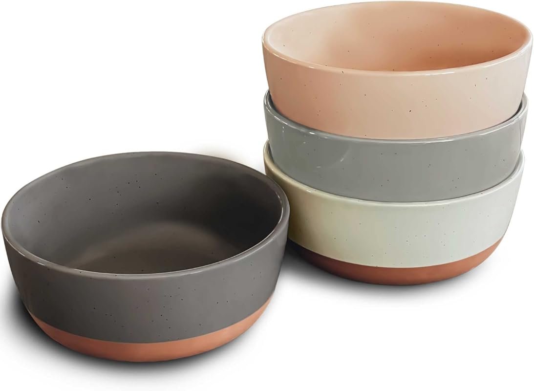 Porcelain Bowls Set of 4 – 25oz Microwave, Dishwasher & Oven Safe for 