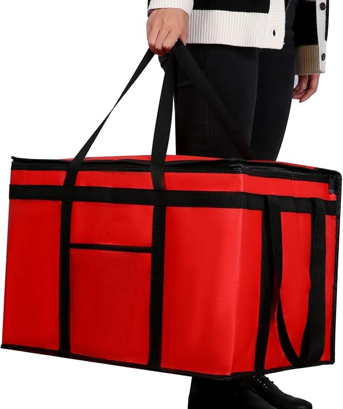 musbus XXXL Red & Black Insulated Food Delivery Bag with Therma Techno