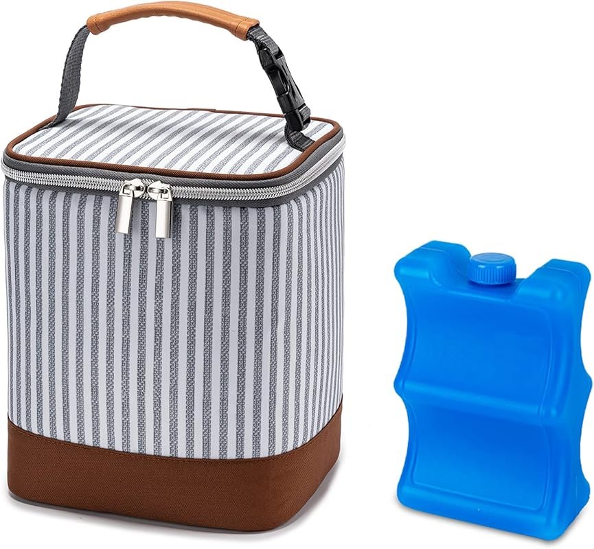 Breast Milk Cooler Bag with Ice Pack Fits 4 Baby Bottles, Perfect for 