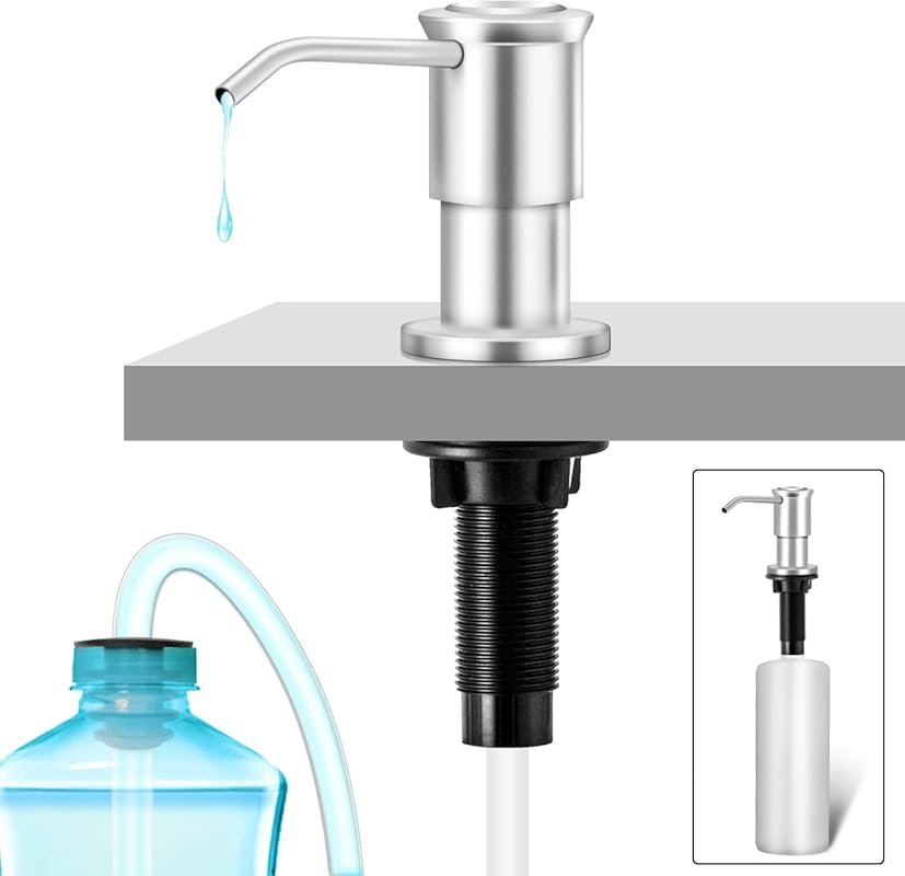 Stainless Steel Built-In Soap Dispenser with 17oz Bottle and 47.2