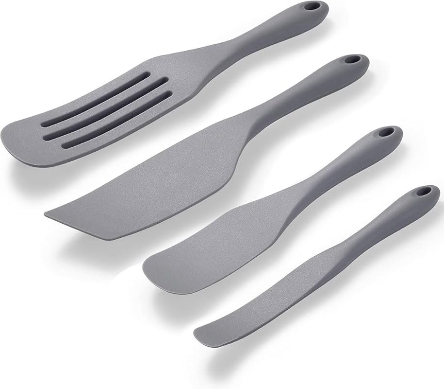 Tongjude 4-Piece Silicone Spatula Set, Heat Resistant Kitchen Utensils