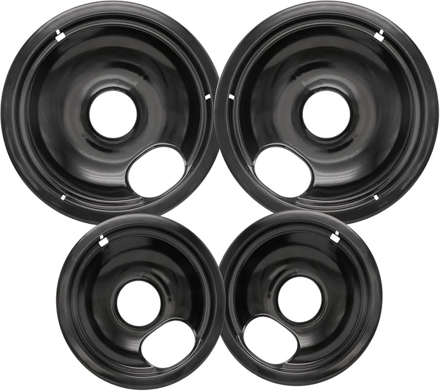 Frigidaire Black Enamel Drip Pans with Energy-Saving Coating, Rust & B