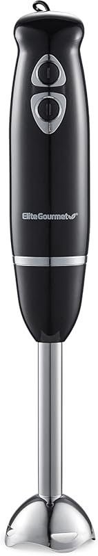 Elite Gourmet 500W 2-Speed Immersion Hand Blender for Soup & Baby Food