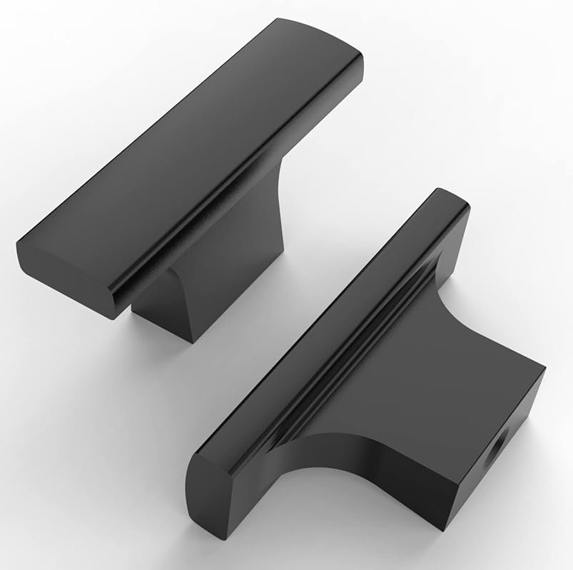 Asidrama 10 Pack Matte Black Zinc Cabinet Knobs, Round Drawer Pulls fo