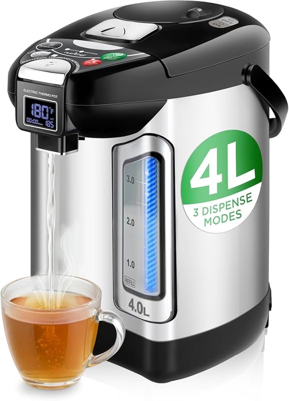 NutriChef 4L Digital Hot Water Dispenser with LCD Display & Instant He