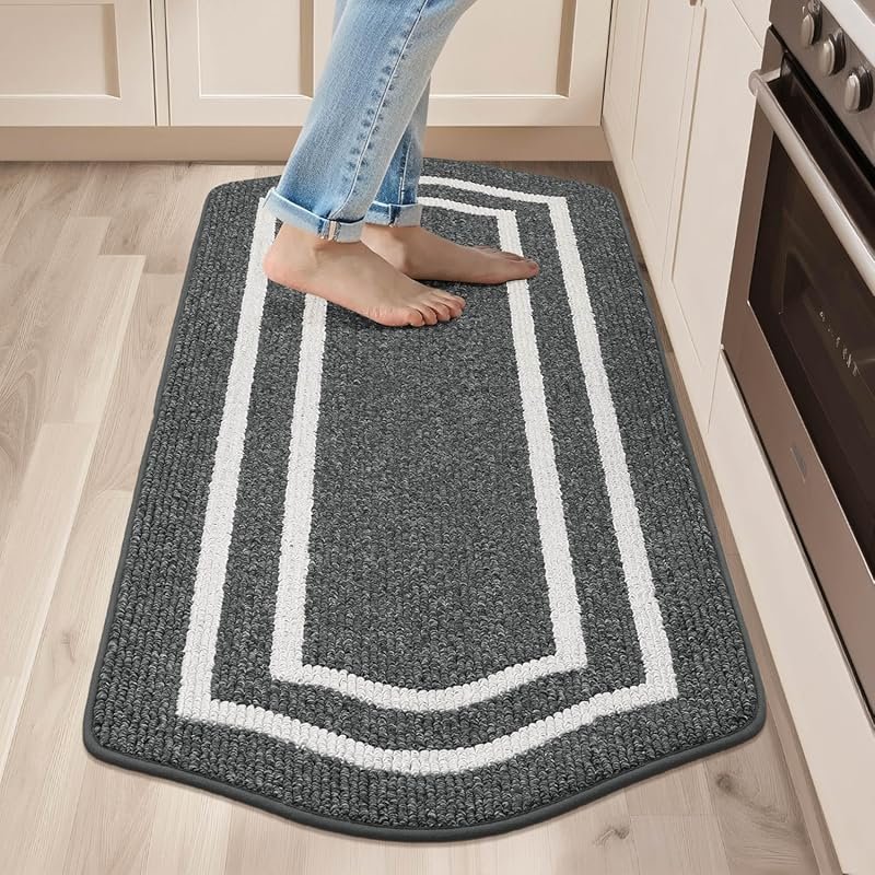 COSY HOMEER Long Kitchen Mats – Super Absorbent Non-Skid Rugs with Fra