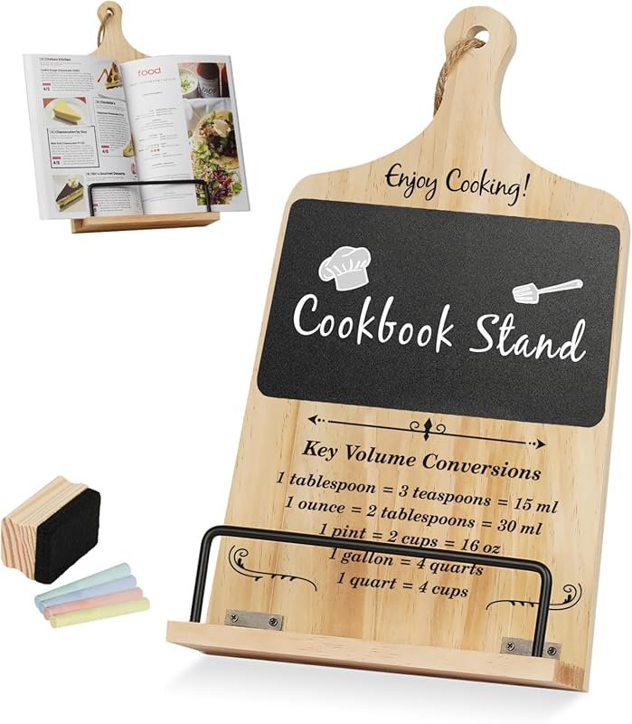Chalkboard Eraser Cookbook Stand – Mother’s Day Gift for Mom, Wife, Gr