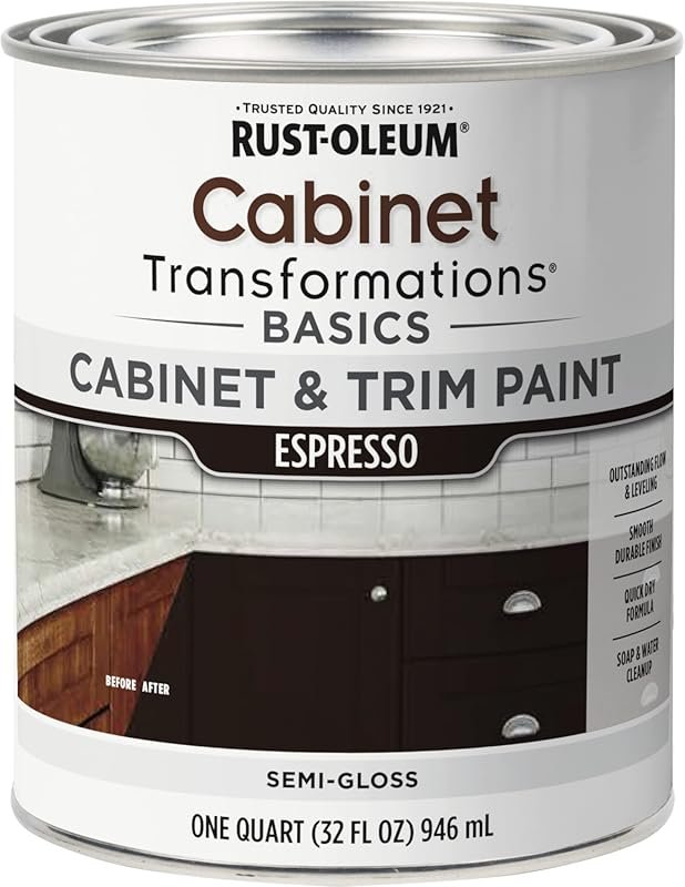 Rust-Oleum Transformations Basics Cabinet & Trim Paint Quart – Espress