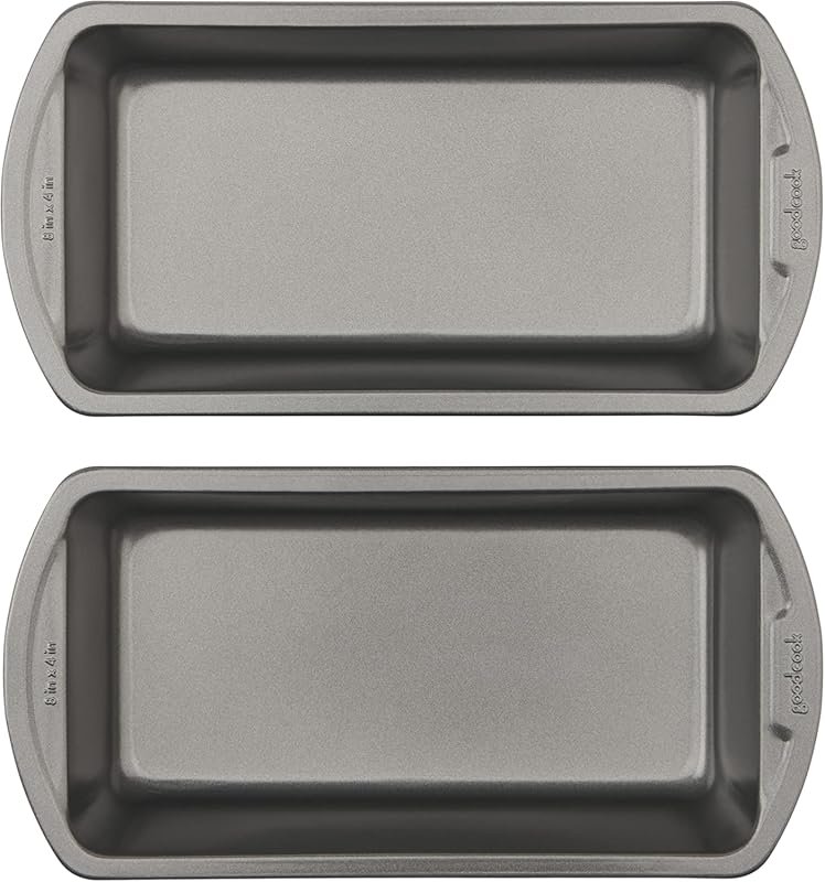 GoodCook Heavy-Duty Nonstick Loaf Pan Set of 2, 8x4-Inch, Oven & Dishw