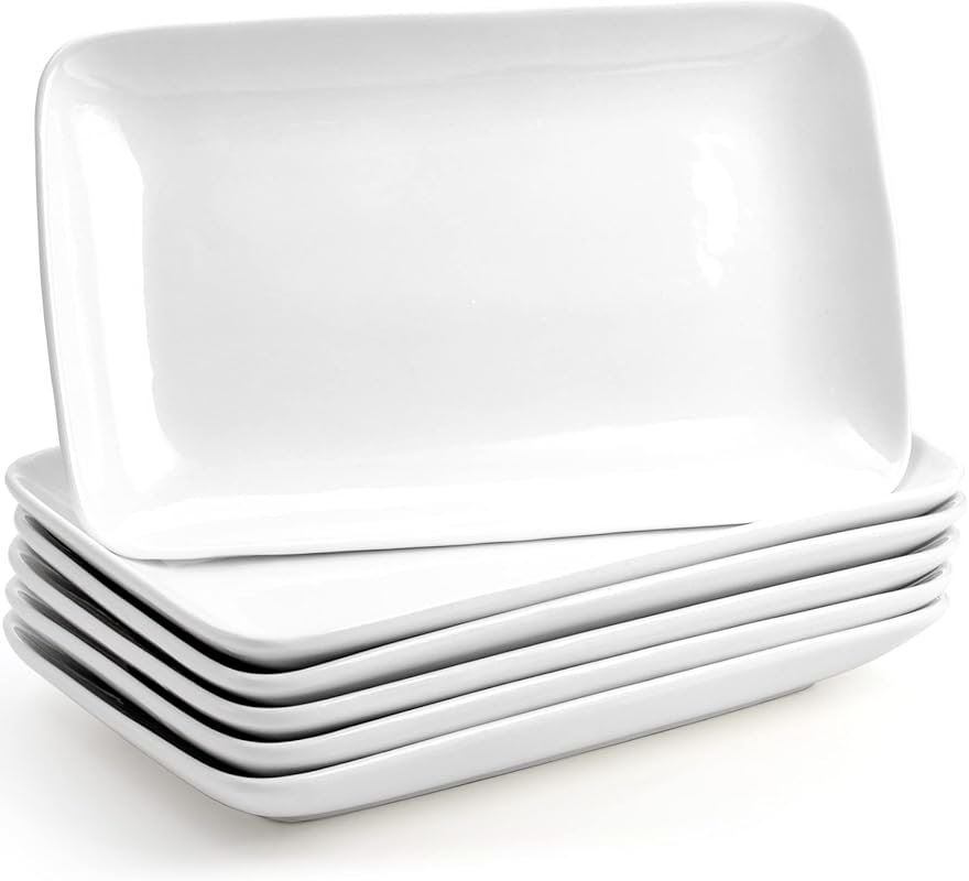 Foraineam White Porcelain Salad Plates, 10 Inch Dishwasher & Oven Safe