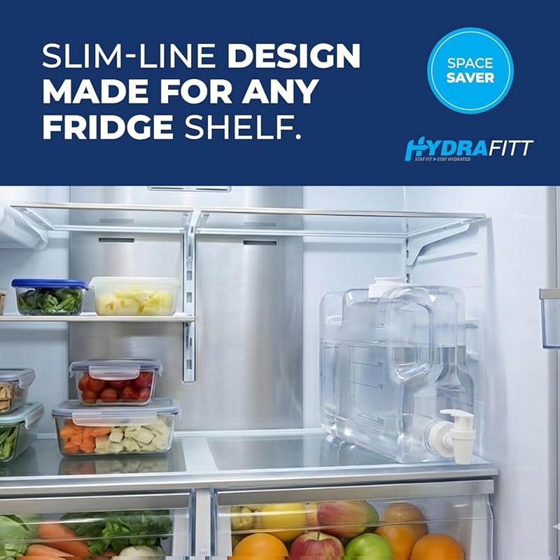 Leak-Proof Slim 1.1 Gallon BPA-Free Fridge Water Dispenser with Spigot