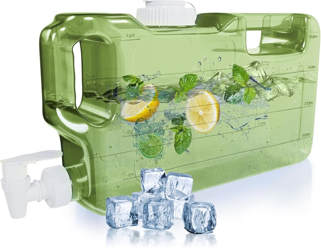 Slim Leak-Proof 1.1 Gallon Lime Green Fridge Water Dispenser with Spig