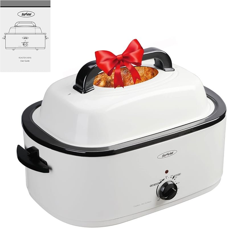 Sunvivi 24-Quart Electric Roaster Oven with Viewing Lid & Defrost Func
