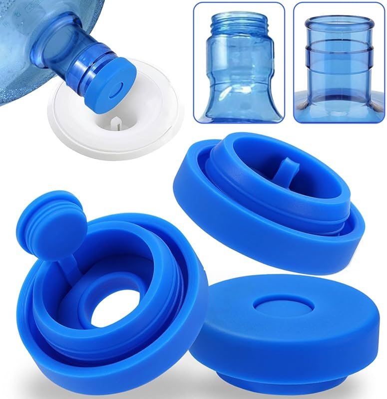 3-Pack Food Grade Silicone 3 & 5 Gallon Caps, Non-Spill 55mm Replaceme
