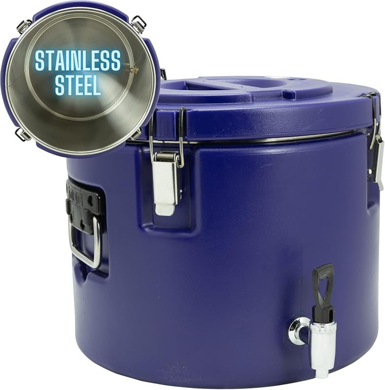 5 Gallon Insulated Beverage Cooler with Stainless Steel Interior and S