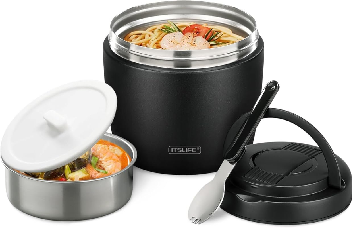 Itslife 32oz Vacuum Insulated Stainless Steel Soup Thermo with Spoon, 