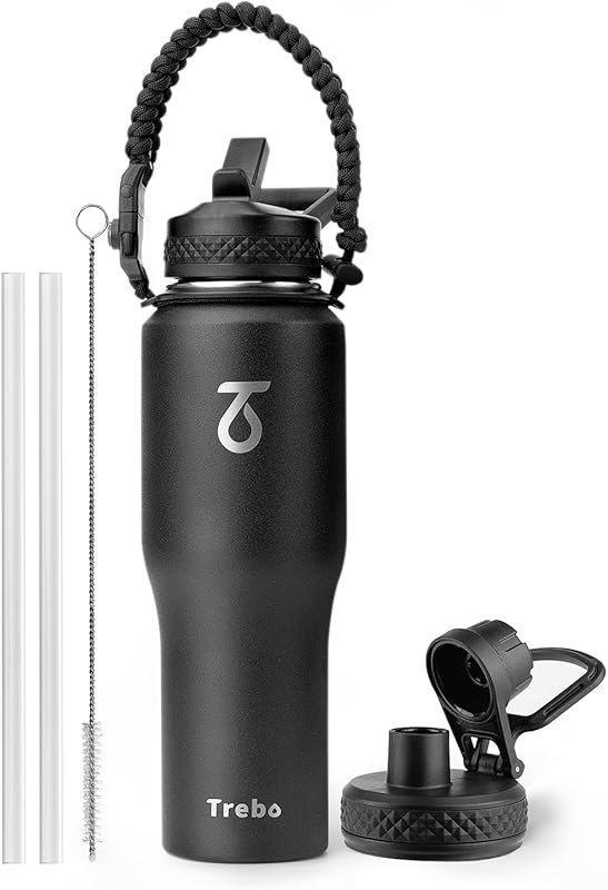 Trebo 32 oz Triple Wall Vacuum Stainless Steel Insulated Water Bottle,
