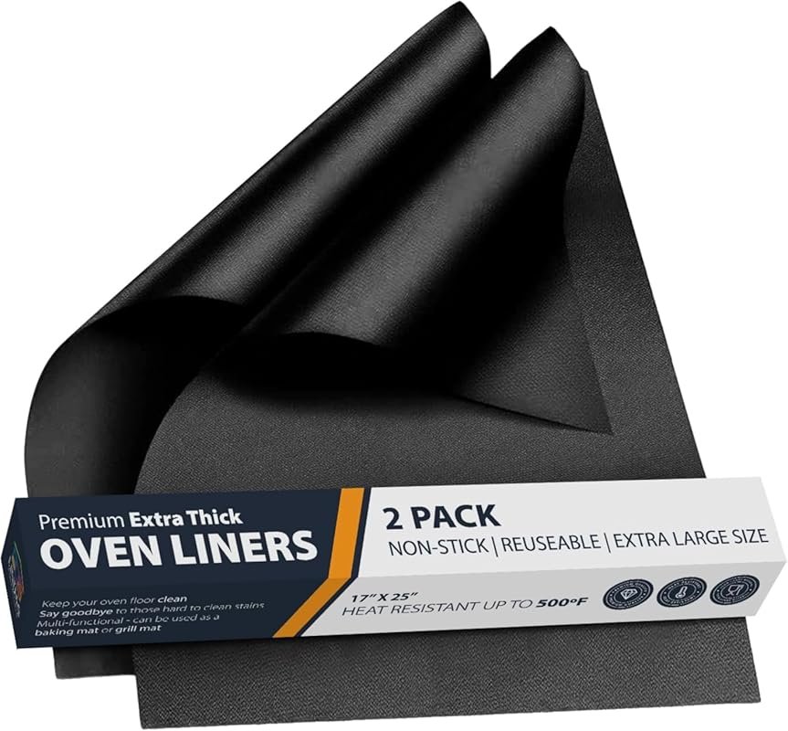 Large Reusable Non-Stick Oven Mats, 17x25