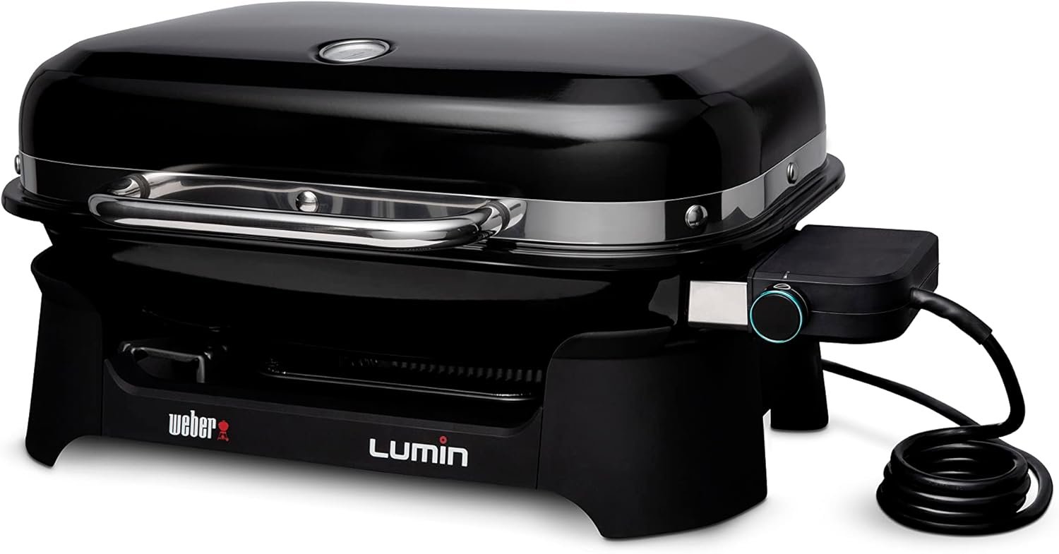 Weber Lumin Portable Electric Grill, Black – Reaches 600°F for Searing