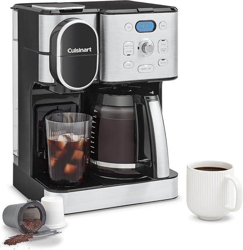 Cuisinart 12-Cup Coffee Maker – Single-Serve Brewer with Glass Carafe,