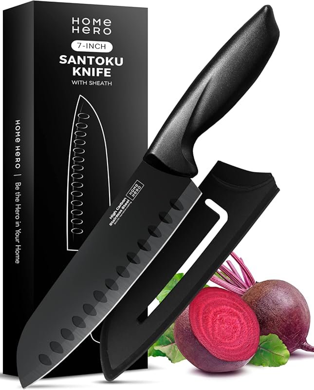 Home Hero 2-Pack Santoku Knife Set with Sheath, Razor-Sharp Stainless 