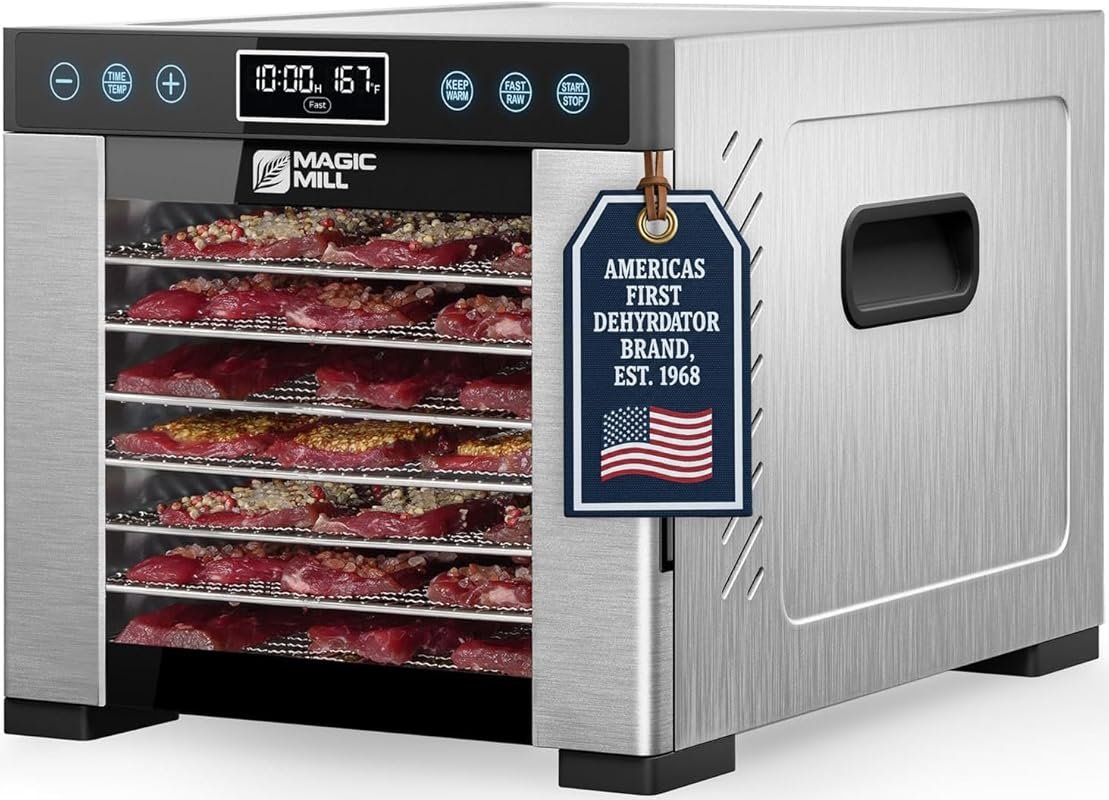 Magic Mill Pro Food Dehydrator with 7 Full-Size Stainless Steel Trays,