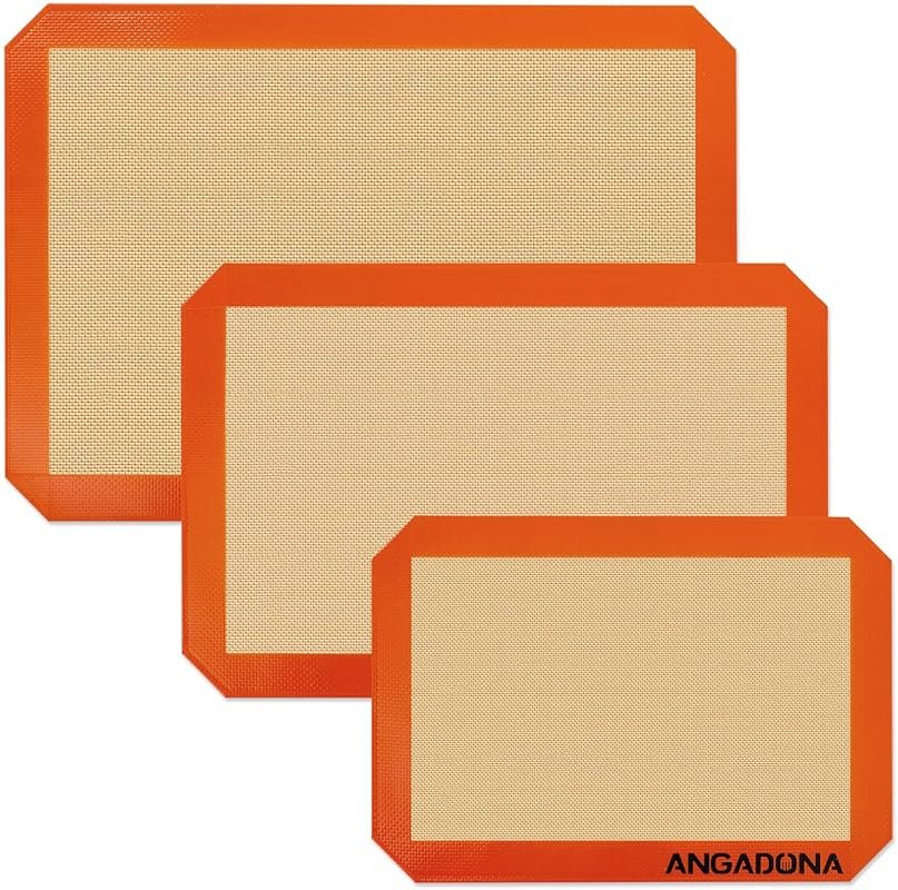 Reusable Food-Grade Silicone Baking Mats Set, Half + Jelly Roll + Quar