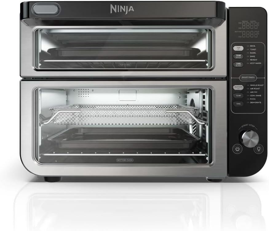 Ninja DCT401 12-in-1 Double Oven with FlexDoor, FlavorSeal & Smart Fin