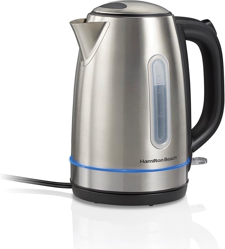 Cordless Electric Tea Kettle with Auto-Shutoff & LED Light Ring – 1.7L